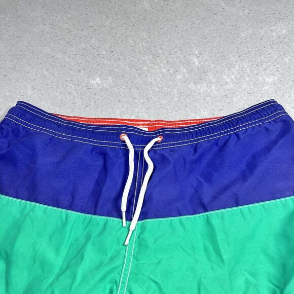 Vineyard Vines Swim Trunks Mens Small Blue/Green/Red ColorBlock Lined - Picture 2 of 11